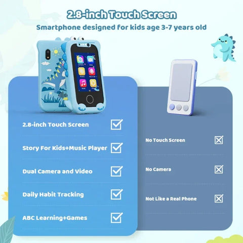 Kids Smart Phone Toy with HD Touch Screen and MP3 Player - Himpall