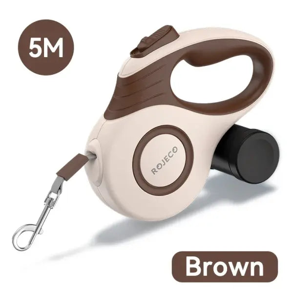ROJECO automatic retractable extendable rope small dogs leash - Brown New / 3M