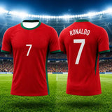 Ronaldo Soccer Jersey Cotton Polyester Blend Lightweight Sportswear