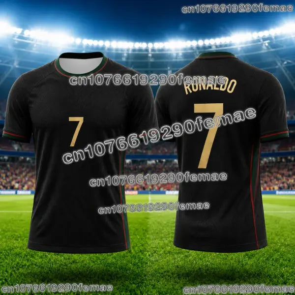 Ronaldo Soccer Jersey Cotton Polyester Blend Lightweight Sportswear - 14J0505-094-ZKB-B / 3XL