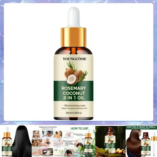 Rosemary Hair Oil Coconut Blend Strengthens Roots and Scalp Treatment - 60ml-1pcs