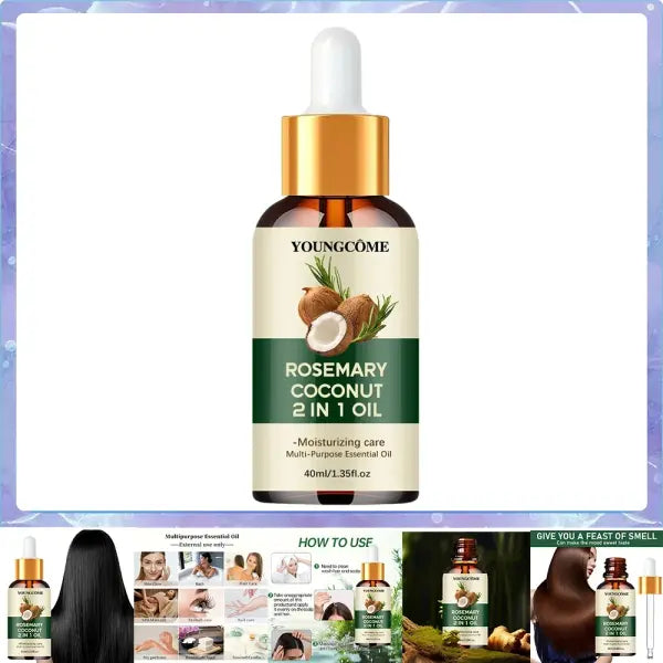 Rosemary Hair Oil Coconut Blend Strengthens Roots and Scalp Treatment - 40ml-1pcs