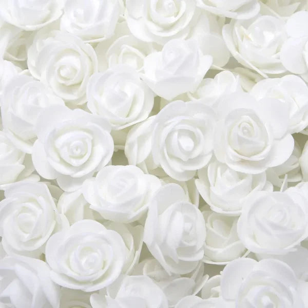 Pure white roses 3cm foam wedding decorative flowers in teddy bear style arrangement