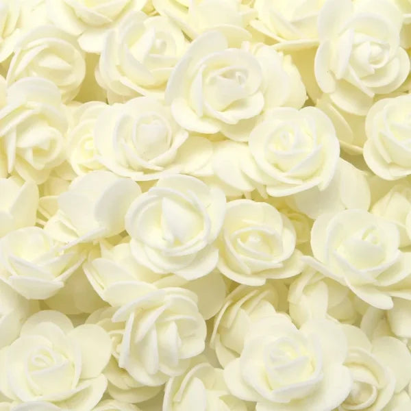 Cluster of delicate white roses 3cm foam wedding decorative flowers in teddy bear style pieces