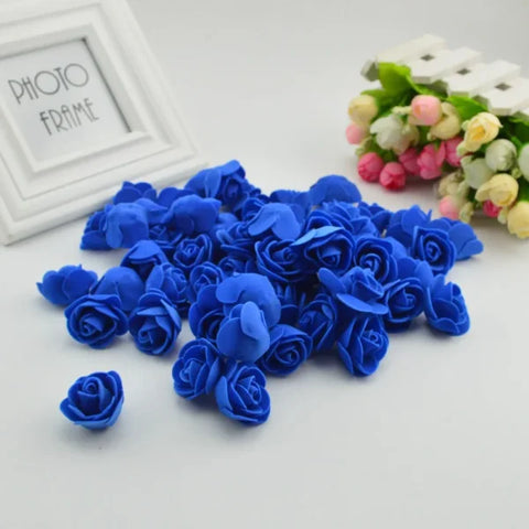 Vibrant royal blue Roses 3cm foam wedding decorative flowers for teddy bear style pieces