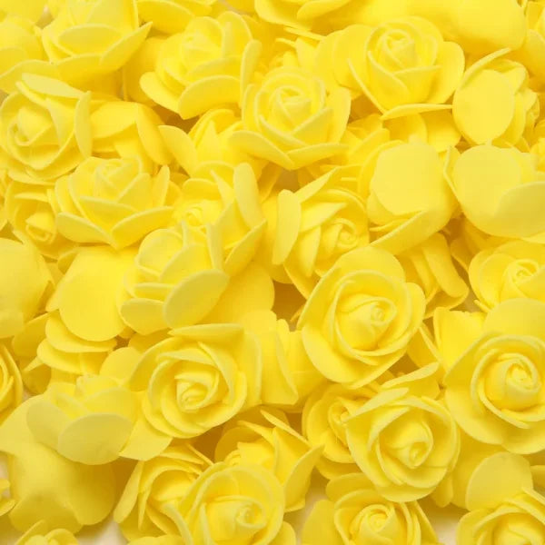 Cluster of bright yellow roses 3cm foam for elegant wedding decorative pieces teddy bear