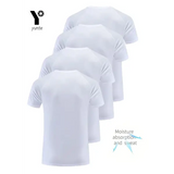 Men’s White Quick-Dry Fitness T-Shirt 4-Pack – Ultra-Light Breathable Gym Tees Sweat-Wicking Performance Training