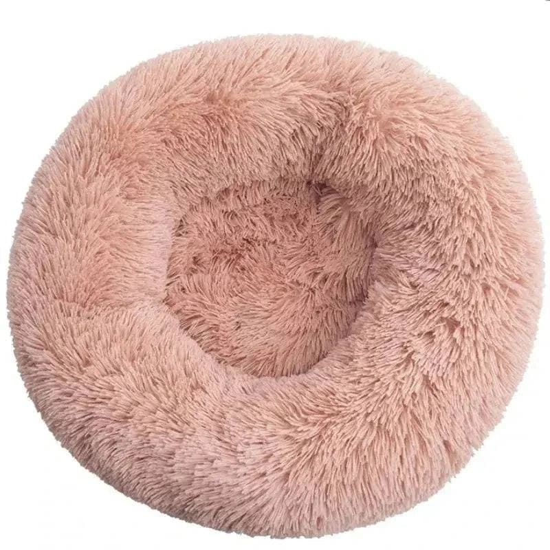 Round Pet Bed - Comfortable Coral Fleece for Cats & Dogs