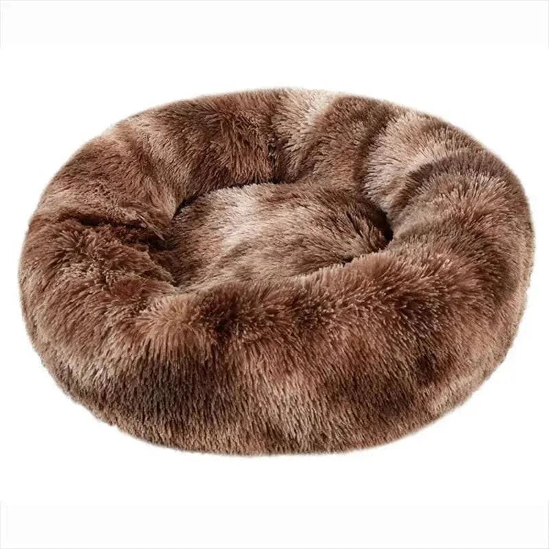 Round Pet Bed - Comfortable Coral Fleece for Cats & Dogs