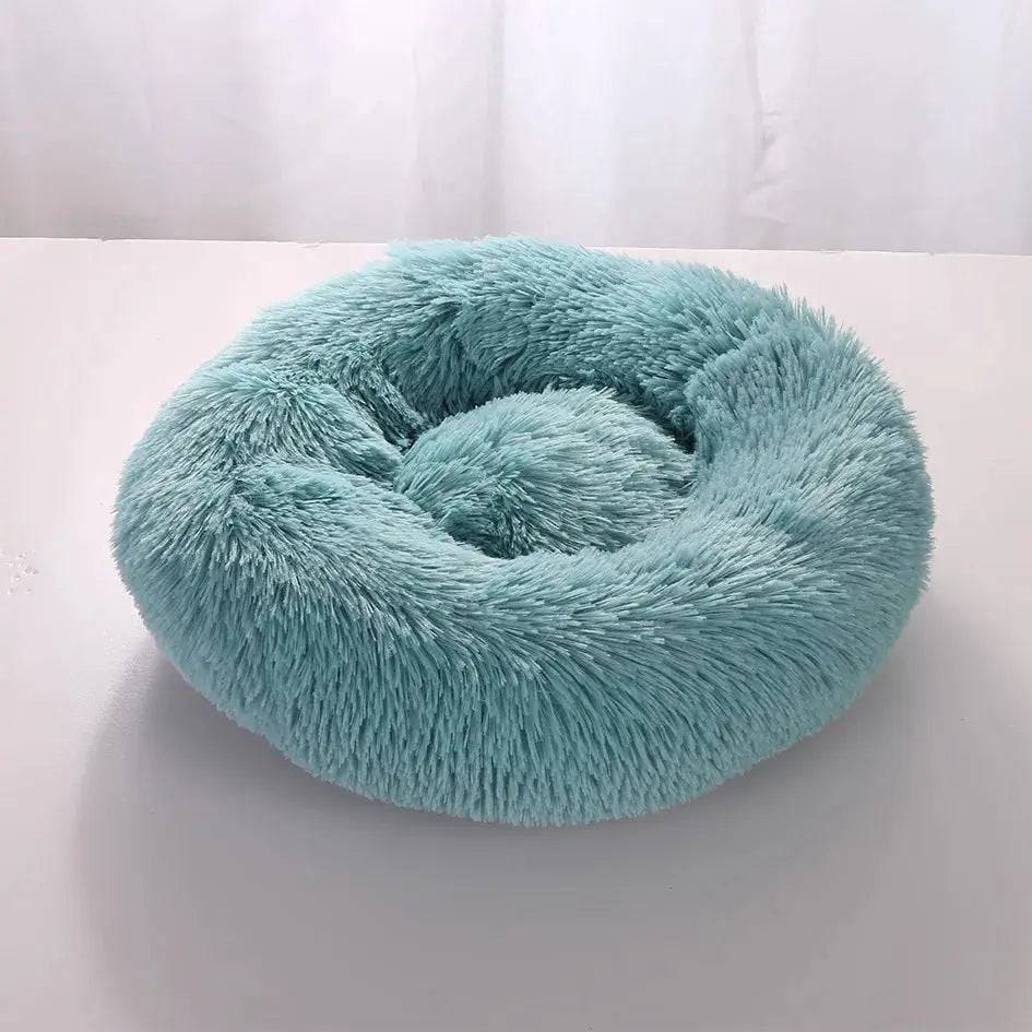 Round Pet Bed - Comfortable Coral Fleece for Cats & Dogs - Green / 40CM