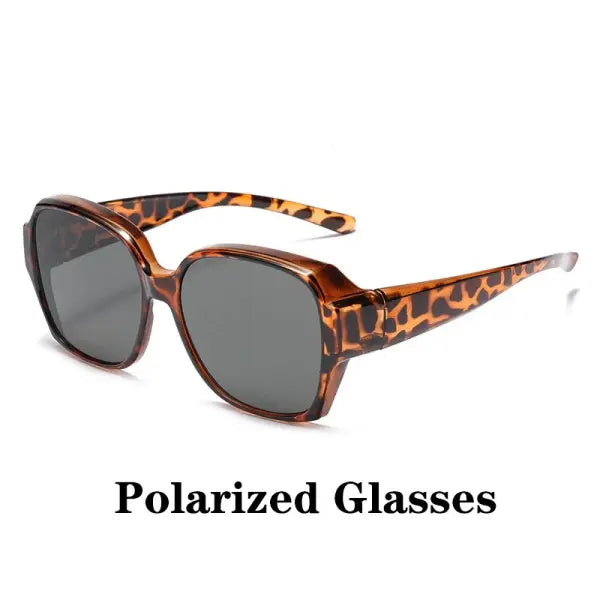 Round Polarized Fitover Sunglasses Vintage Portable Eyewear for Driving - MULTI / 17 / China Mainland