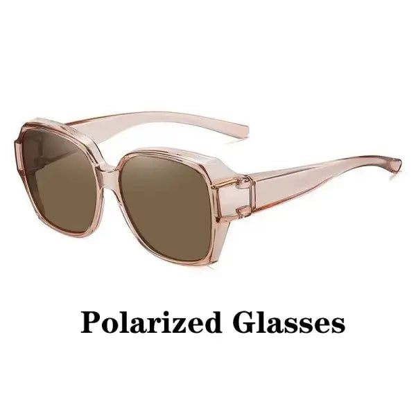 Round Polarized Fitover Sunglasses Vintage Portable Eyewear for Driving - MULTI / 15 / China Mainland