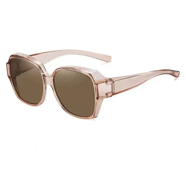 Round Polarized Fitover Sunglasses Vintage Portable Eyewear for Driving