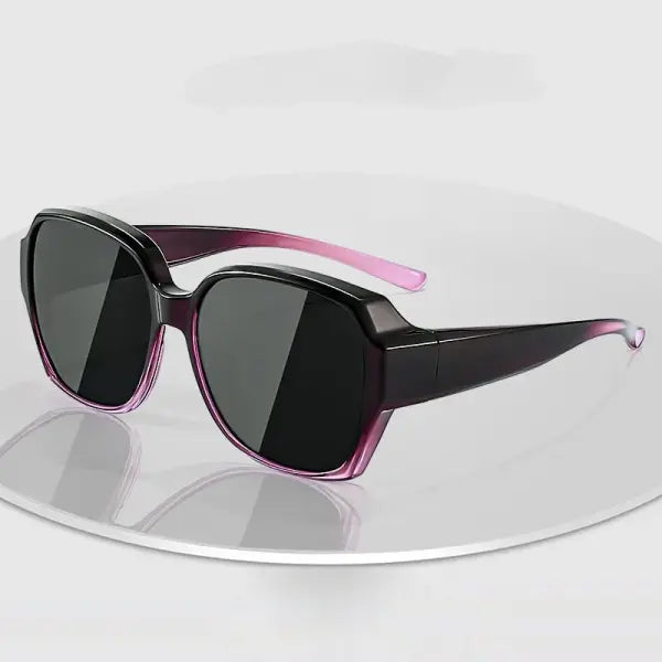 Round Polarized Fitover Sunglasses Vintage Portable Eyewear for Driving