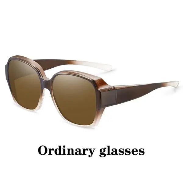 Round Polarized Fitover Sunglasses Vintage Portable Eyewear for Driving - MULTI / 10 / China Mainland