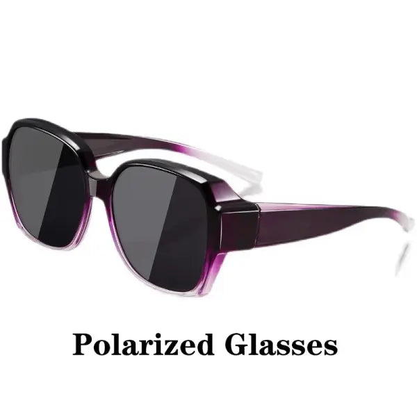 Round Polarized Fitover Sunglasses Vintage Portable Eyewear for Driving - MULTI / 14 / China Mainland