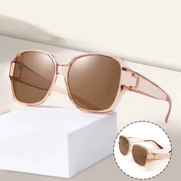 Round Polarized Fitover Sunglasses Vintage Portable Eyewear for Driving