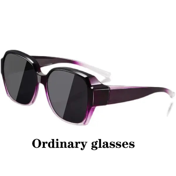 Round Polarized Fitover Sunglasses Vintage Portable Eyewear for Driving - MULTI / 1 / China Mainland