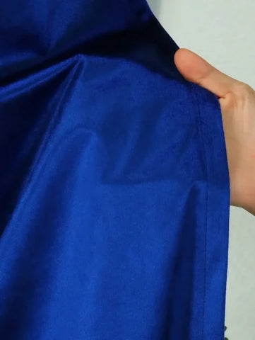 Royal Blue Velvet Curtain - Luxurious Retro Drapes for Living Room - Blue curtain / W100cmXH200cm / Pull Pleated Tape