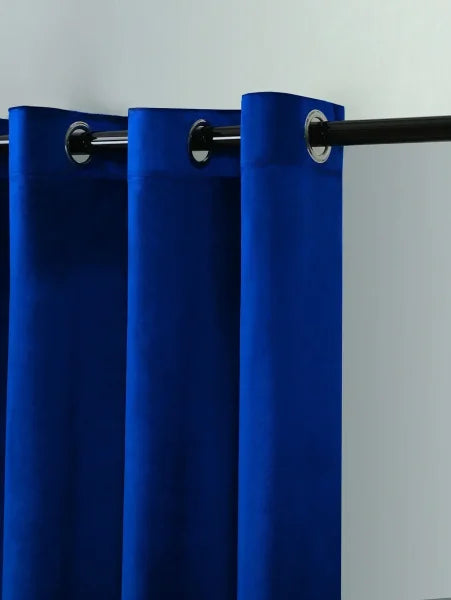 Royal Blue Velvet Curtain - Luxurious Retro Drapes for Living Room