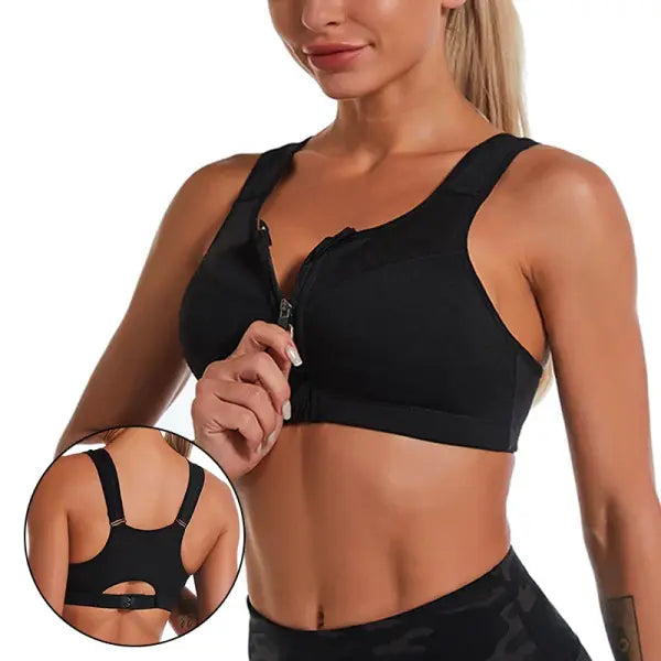 S-2XL Popular Sports Top Yoga Bra Women’s Shockproof Sports Shirt Sports Bra Front Zipper Women’s Push Up Bra Sportswear