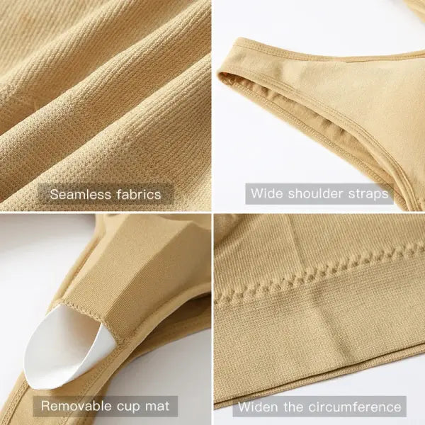 S-7XL Plus Size Thin Non-underwire Bra Zero Bondage Women’s UnderwearSports Yoga Wireless Vest Seamless adjustable