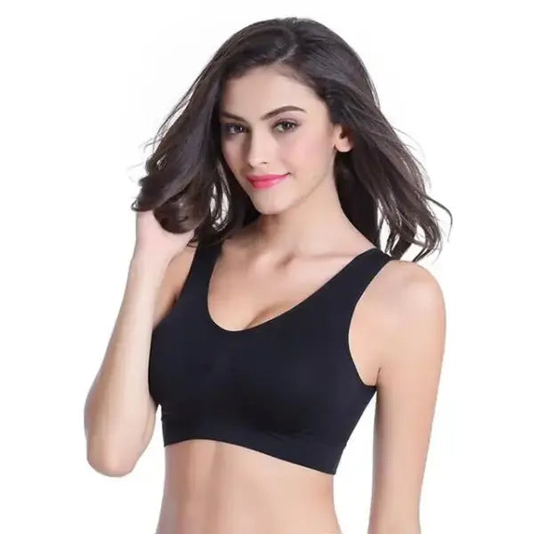 S-7XL Plus Size Wireless Bra - Zero Bondage Seamless Yoga Vest - Thin Adjustable Non-Underwire Comfort Brassiere