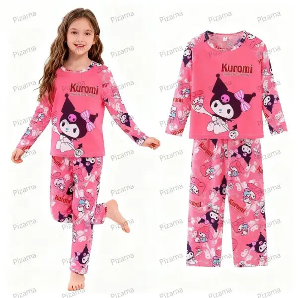 Sanrio Girls Pajama Sets Hello Kitty Sleepwear Kuromi Animal Cartoon Pyjamas for Kids Children’s Cinnamoroll Soft