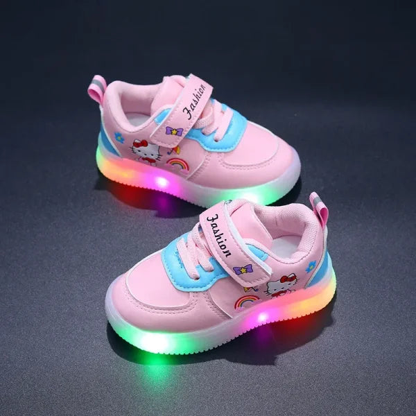Sanrio Hello Kitty LED Shoes for Girls – Cute Summer Soft Bottom Sneakers - Himpall