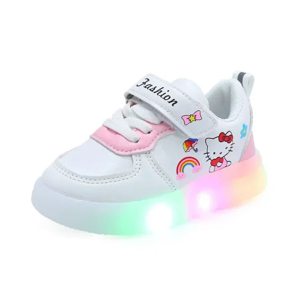 Sanrio Hello Kitty LED Shoes for Girls – Cute Summer Soft Bottom Sneakers - Himpall