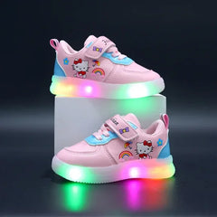 Sanrio Hello Kitty LED Shoes for Girls – Cute Summer Soft Bottom Sneakers - Himpall