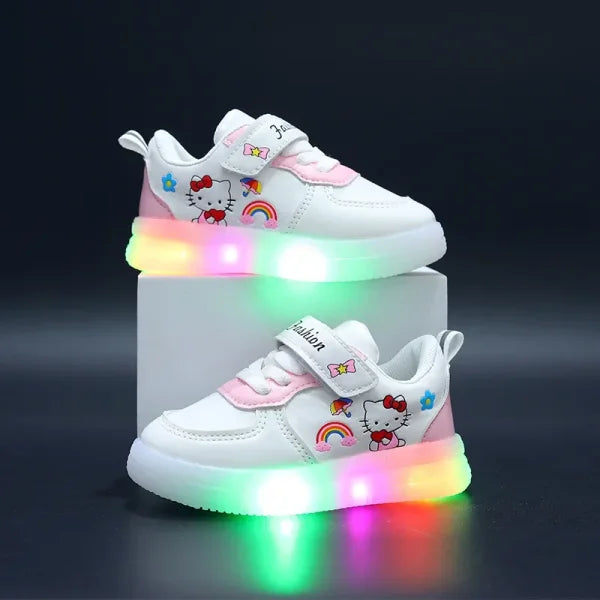 Sanrio Hello Kitty LED Shoes for Girls – Cute Summer Soft Bottom Sneakers - Himpall