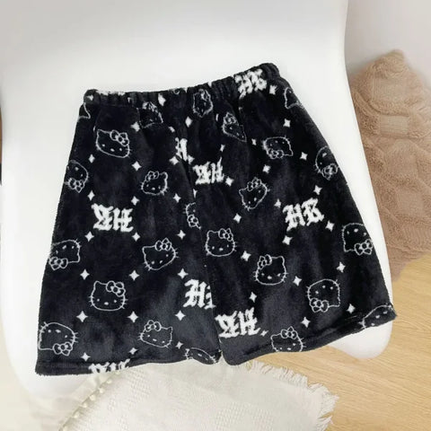 Sanrio Hello Kitty Y2K Kawaii Flannel Pajamas for Women - Himpall