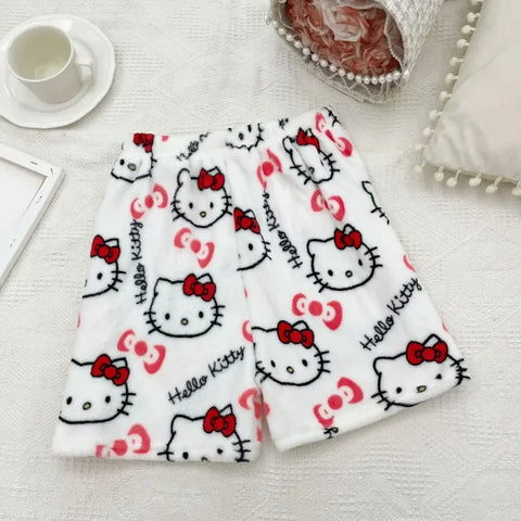 Sanrio Hello Kitty Y2K Kawaii Flannel Pajamas for Women - Himpall