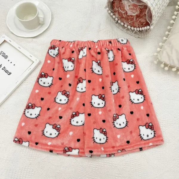 Sanrio Hello Kitty Y2K Kawaii Flannel Pajamas for Women - Himpall