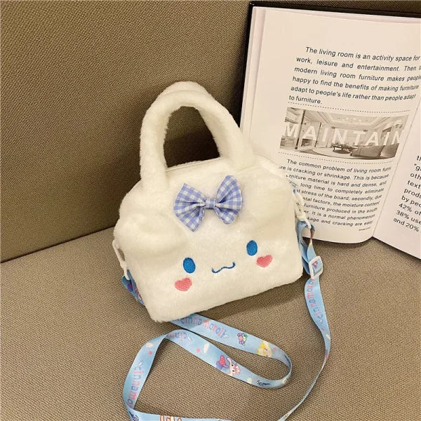 Sanrio Kawaii Kuromi & My Melody Plush Handbag - Travel Cosmetic Storage Bag