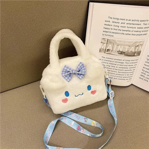 Sanrio Kawaii Kuromi & My Melody Plush Handbag - Travel Cosmetic Storage Bag
