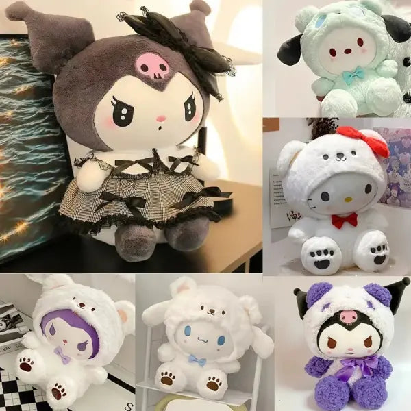 Sanrio Plush Kawaii Sanrio Kuromi My Melody Cinnamoroll Plush Toys Doll Pillow Anime Cartoon Kids Gifts Room Decoration