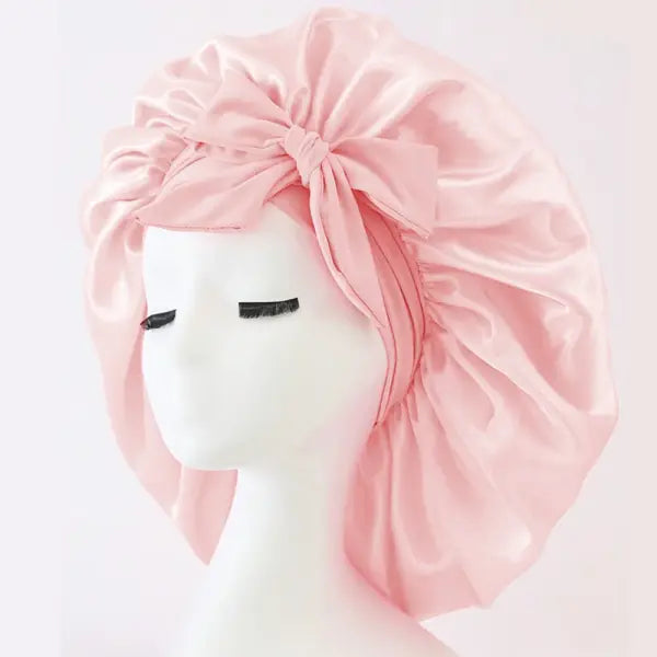 Adjustable Satin Silk Bonnet with Tie Band for Sleeping