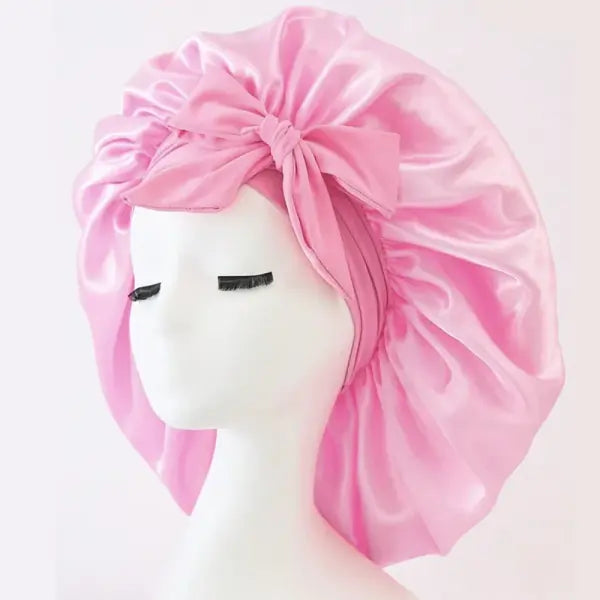 Adjustable Satin Silk Bonnet with Tie Band for Sleeping