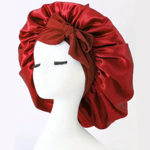 Adjustable Satin Silk Bonnet with Tie Band for Sleeping
