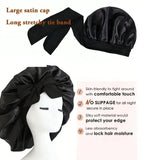 Adjustable Satin Silk Bonnet with Tie Band for Sleeping