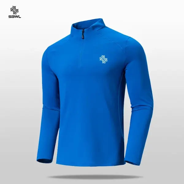 Cycling Hiking Men Long Sleeve Shirt Polyester Spandex Spring Autumn Winter Quick Dry Fitness - 88153Blue / 5XL