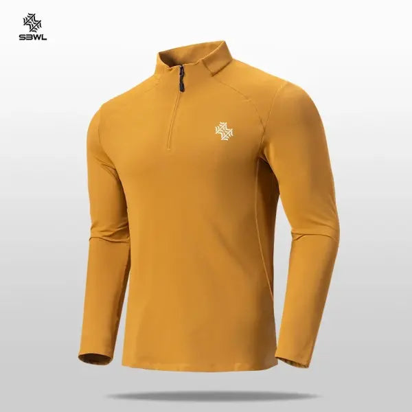 Cycling Hiking Men Long Sleeve Shirt Polyester Spandex Spring Autumn Winter Quick Dry Fitness - 88153Yellow / 5XL