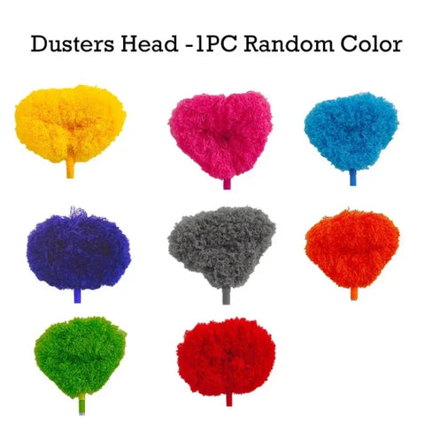 Scalable Ceiling Fan Duster with Long Handle for Dust Removal - 1 Head random color