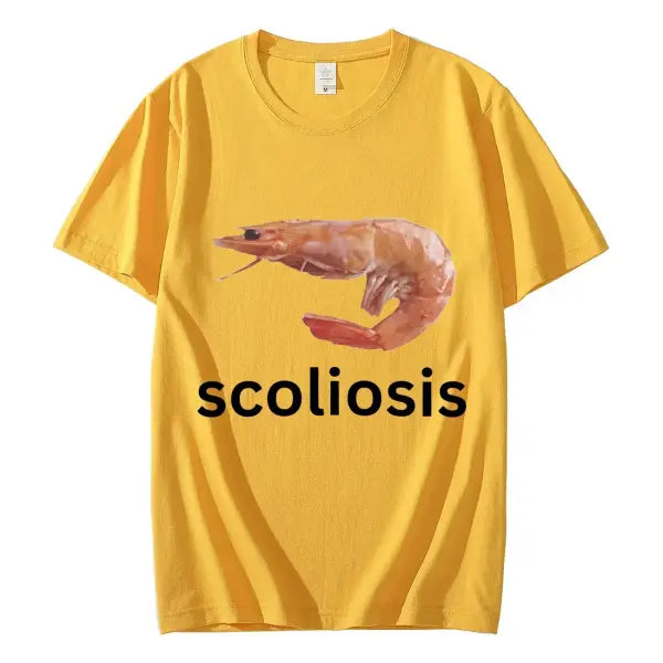 Scoliosis Funny Shrimp Meme T-shirt Unisex Fashion Casual T-shirts Summer Short Sleeve T Shirts Streetwear Women T