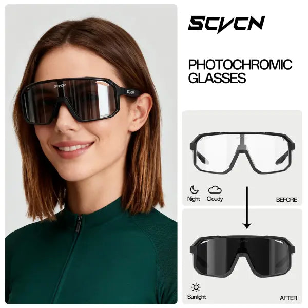 SCVCN Cycling Glasses UV400 TR90 Outdoor Sports MTB Sunglasses
