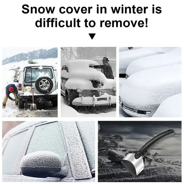 Car Ice Scraper & Snow Shovel – Winter Windshield Snow Removal Tool for Auto Cleaning - 1pc