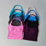 Seamless Halter Women Yoga Tank Top Padded Size Fitted Backless Gym Shirt