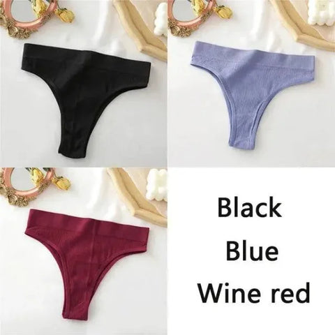 Seamless High Waisted Panties: Comfortable & Sexy Underpants Set 3PCS/Set - Set 1 / L-XL / 3PCS